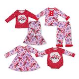 Sibling matching  Valentine's day tractor pink clothing