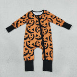 LR3243 baby boys halloween smile long sleeve zipper romper