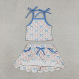 GSD3727 baby girls pink bow slip skirt Outfits yoga