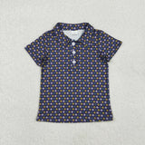 Matching Baby boys Mardi Gras button short sleeves shirt  tops