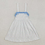 Straps ruffle floral baby girls summer dresses