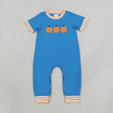 Matching Boys girls  pumpkin clothing embroidery