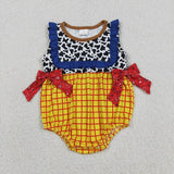 Matching Girls boys girls toy yellow checkered romper