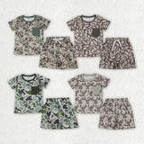 Matching Baby boys camo pocket short sleeve summer outfits
