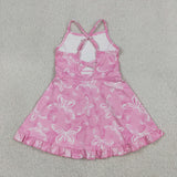 GSD2292 girls sleeveless  pink Butterfly Dress yoga