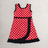 GSD4128 girls red white dot sleeveless dress yoga