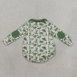 LR3050 baby boys duck green long sleeve zipper romper