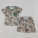 Matching Baby boys camo pocket short sleeve summer outfits