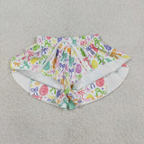 SS0822 baby girls Easter egg bows flutter shorts yoga
