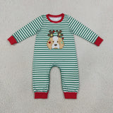 Matching boys girls Christmas deer kids clothing embroidery