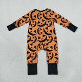 LR3243 baby boys halloween smile long sleeve zipper romper