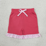 GLS0221 girls rose long sleeve shorts outfits cotton