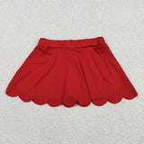 GLK0235 Girls solid red Skirt yoga