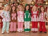 Matching Baby girls Christmas long sleeve bow outfits