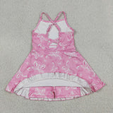 GSD2292 girls sleeveless  pink Butterfly Dress yoga