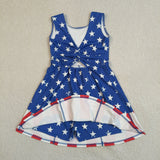 GSD3813 girls July Fourth star sleeveless dress yoga