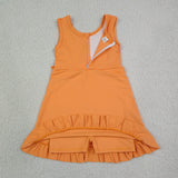 GSD3767 girls orange sleeveless floral dress yoga