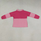 GLS0106 Girls stripe rose zipper long sleeve shorts Outfits yoga