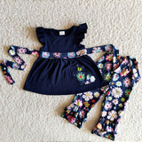 Easter Rabbit Embroidery Floral Outfit