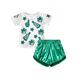 Matching Baby girls colorful CHEER outfits