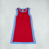 GSD4255 girls red blue sleeveless dress yoga