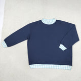 Family Matching Adult solid long sleeve plaid mock neck top cotton