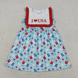 Matching  Baby boys girls i love usa July fourth clothing