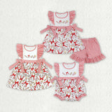 Matching  Baby boys girls baseball red blue checkered romper outfits