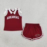 Matching Baby girls team sleeveless cotton bow shorts outfits vinyl