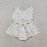 Matching Baby girls Easter crossing bow clothing embroidery
