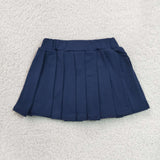 GLK0108  Girls girls solid navy Skirt yoga