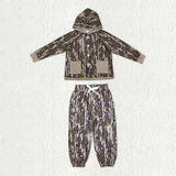 Matching boys button long-sleeved  long sleeve pocket outfits