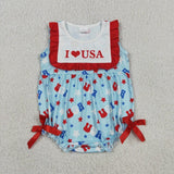Matching  Baby boys girls i love usa July fourth clothing