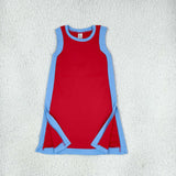GSD4255 girls red blue sleeveless dress yoga