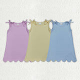 Matching Baby girls solid sleeve scalloped dress yoga