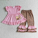 Matching Baby girls boys fall puppy outfits embroidery