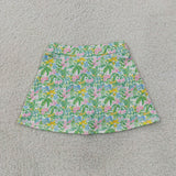 GLK0311 Girls girls tree flower green Skirt yoga
