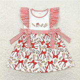 Matching  Baby boys girls baseball red blue checkered romper outfits