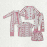 Matching Baby girls Valentine love bow pink romper pajamas
