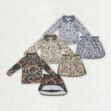 Matching Baby girls camo zipper long sleeve skirt outfits