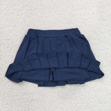 GLK0108  Girls girls solid navy Skirt yoga
