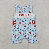 Matching  Baby boys girls i love usa July fourth clothing