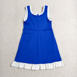 GSD4141 girls white blue sleeveless floral dress yoga
