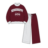 custom style MOQ 3 per style Baby girls boys MISSISSIPPI team outfits