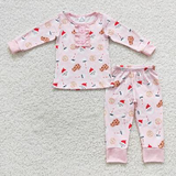 Christmas Santa Milk biscuit  kids pajamas