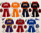 Each design 5 per Custom Baby girls team long sleeve bow pants outfits