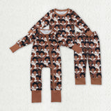 Matching Baby black romper pajamas long sleeves