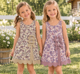 Matching Baby Girls camo sleeveless bow dress yoga