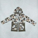 BT1328 baby boys Christmas Santa tree zipper hooded coat top