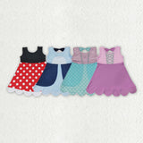 Matching Baby girls sleeveless scalloped dress